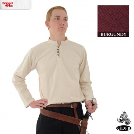 Thick Cotton Shirt - Burgundy - Large - GB3562