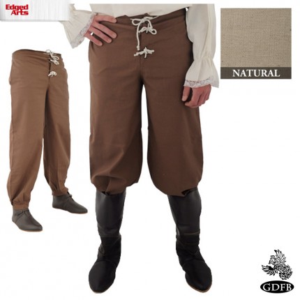 Trousers - Button Front - Natural - Size 38 - GB3746