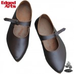Medieval Ladies Latchet Shoes  - UK Size 5 - Dark Brown - GB0745