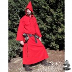 Medieval Hooded Cotton Cloak - Red - GB4012