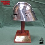Miniature Sallet Helm on Wood Display Stand - OB3984